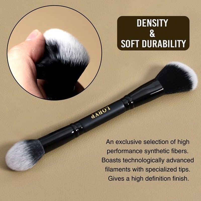 LORYP Foundation Brush Contour Bronzer Brush Double Ended Blush Highlighter Brush for Blending Liquid Powder Concealer Cream