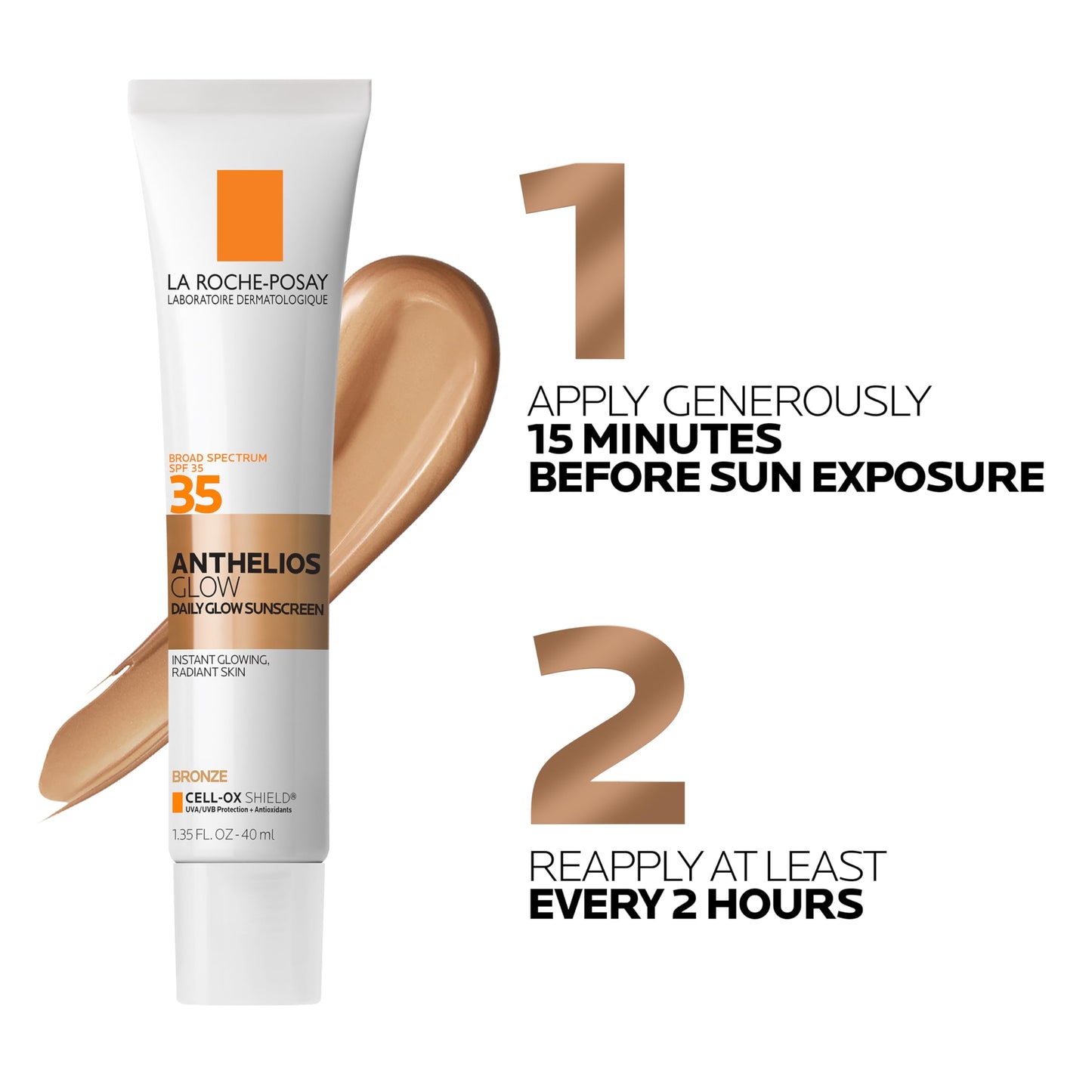 La Roche-Posay UV Glow Hydrating Sunscreen for Face SPF 35, Dark