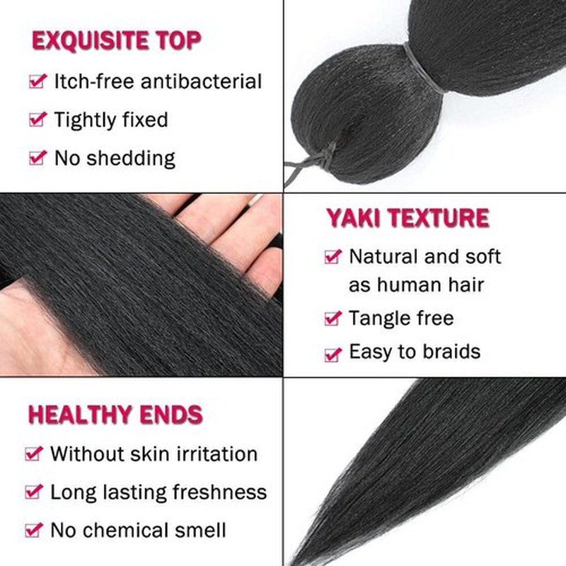 Alrence Pre Stretched Braiding Hair Long Braid 38 Inch 8 Packs Professional Braiding Hair Extensions Synthetic Crochet Twist Braids (38 Inch, 1B#)
