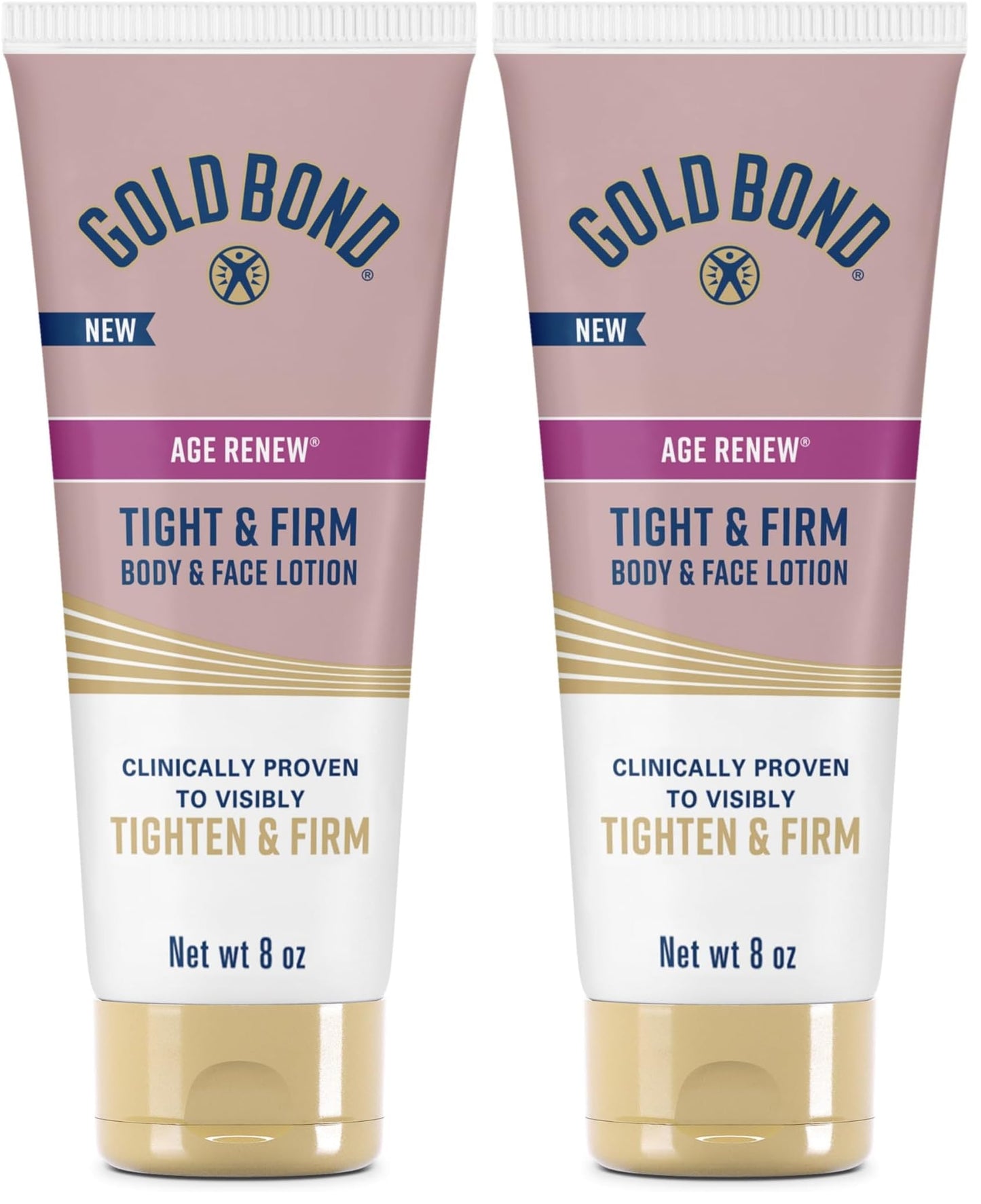 Gold Bond Age Renew Tight & Firm Body & Face Lotion with Proteins & Lipids, Skin Firming Lotion for Aging, Dry Skin, 8 oz.(Pack of 2)