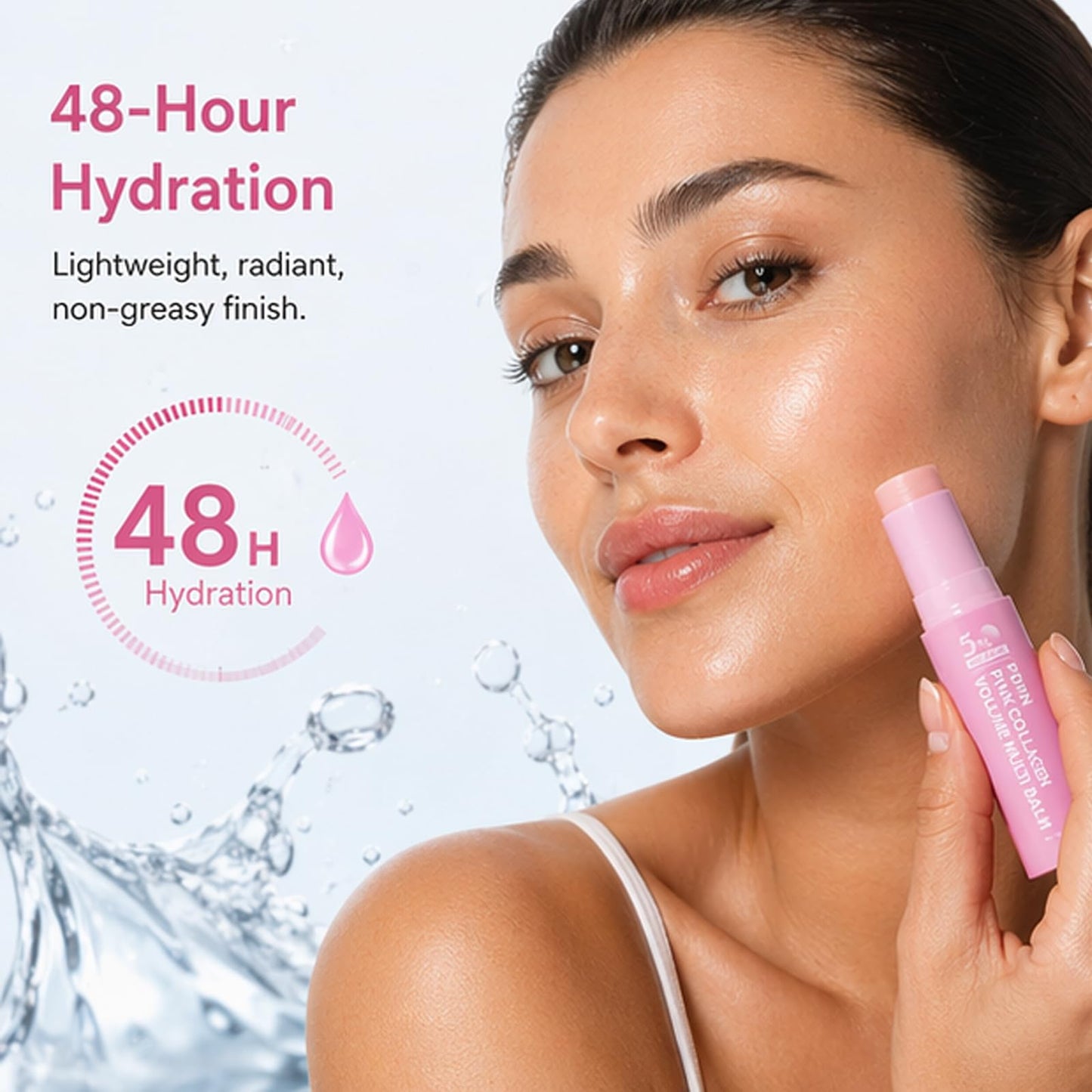 Seolys PDRN Pink Collagen Volume Multi Balm - Hydrating Skin Stick for Face, Lips, Eyes & Neck, All-in-One Smoothing Balm with Volufiline, Makeup Base, Travel-Friendly, Nourishes for Healthy Glow