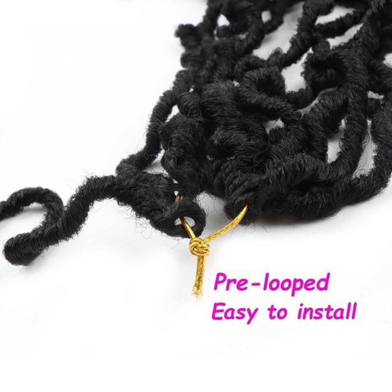 8 Packs Soft Locs 18 Inch Faux Locs Crochet Braids for Butterfly Locs Distressed Soft Locs Crochet Hair for Women (18 Inch(Pack of 8), 1B)