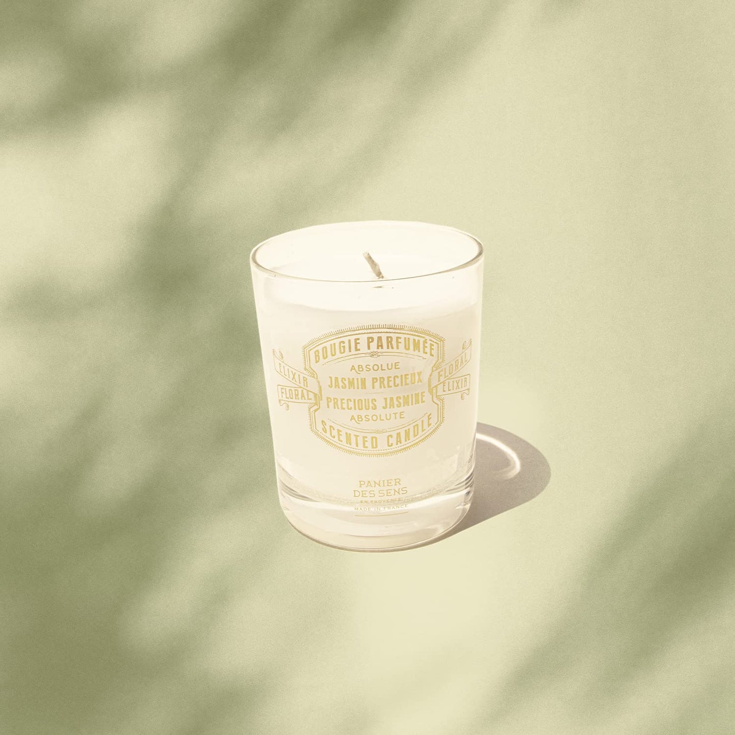 Panier des Sens Jasmine Candle - Hand-Poured in Provence, France - Long Lasting Scented Candles - up to 55 Hours Burn Time - Jasmine Scented Candle - 100% Natural Cotton Wick - 6.3 oz
