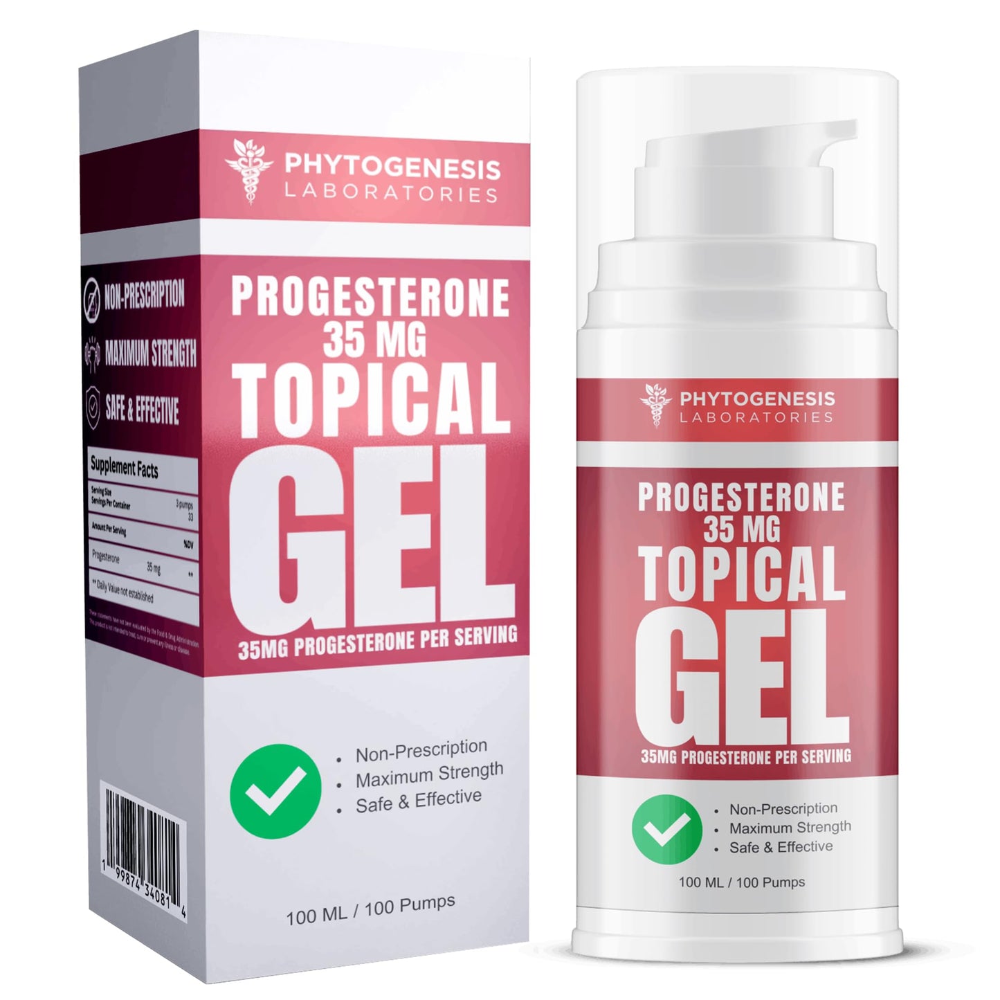 Topical Progesterone Gel – 35mg Per Serving – High Absorption Transdermal Formula – Topical Progesterone Support – Hormone Balance Support – 4oz
