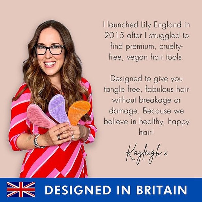 Lily England Detangler Brush & Hair Comb Set - Lightweight Hair Brush & Wide Tooth Comb for Women & Kids - Smooth Detangling Brush & Comb for Curly Hair, Straight, Dry, Fine, & Thick Hair, Rose Gold