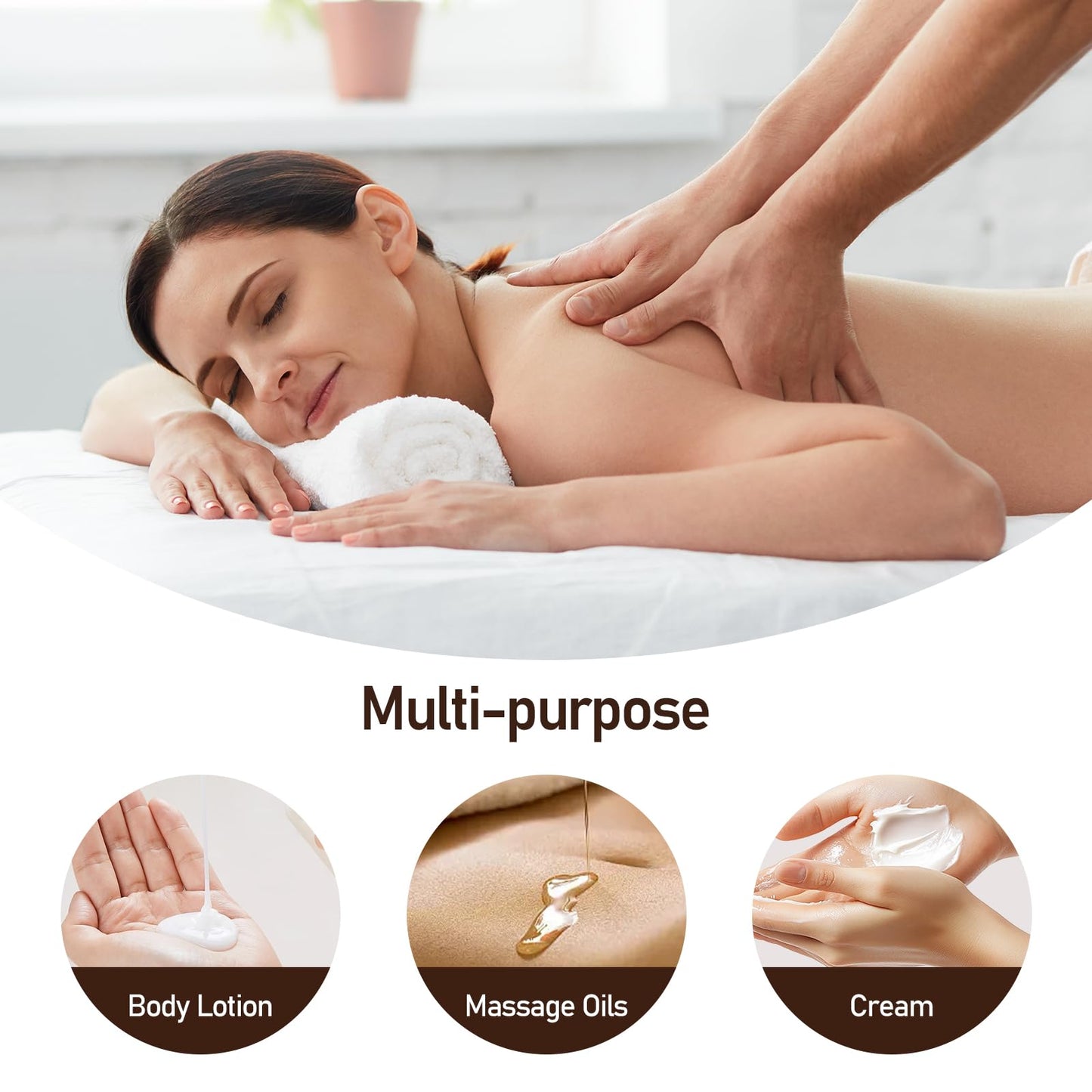 Yofuly Massage Oil Warmer Heater, Ambient Light Body Lotion Heated Machine with Two Dispenser Bottles, Professional Massage Therapy Kit with Gua Sha and Facial Roller, White
