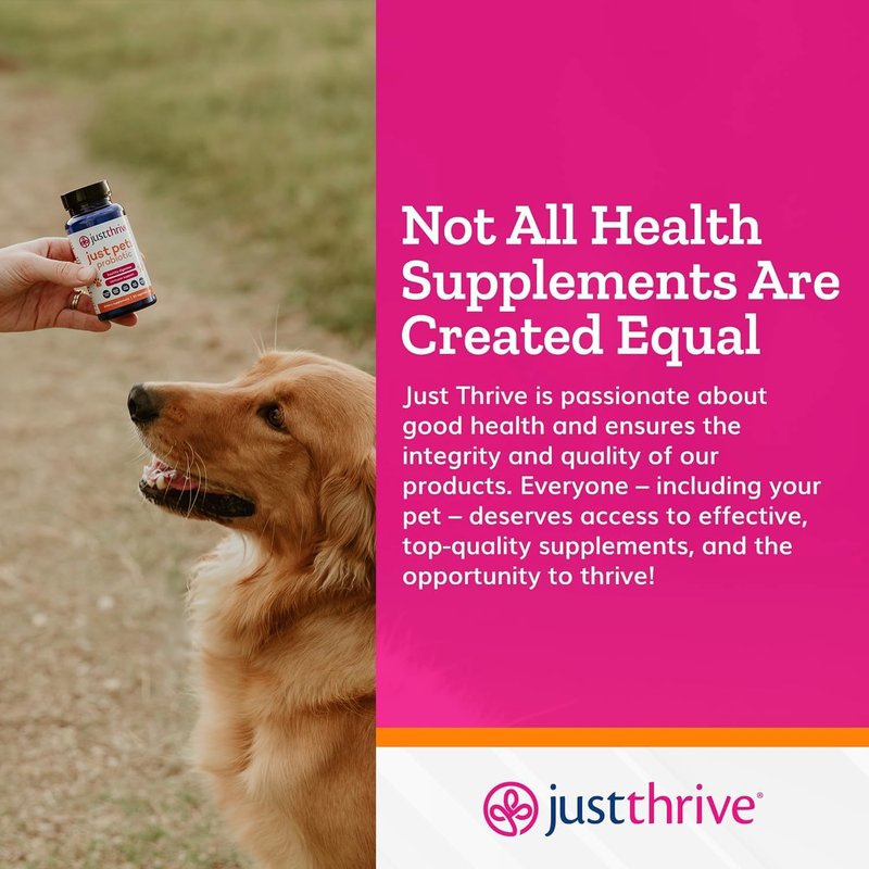 Just Pets Probiotic - Daily Digestive Probiotics for Dogs & Cats | 30 Capsules with 4 Billion CFUs