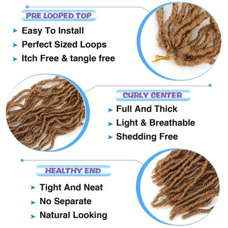 Faux Locs Crochet Hair 36 Inch 6 Packs Soft Locs Crochet Hair for Black Women New Crochet Braids Locs for Butterfly Locs Pre Looped Curly Wavy Braiding Hair Extensions (27#, 36 Inch)