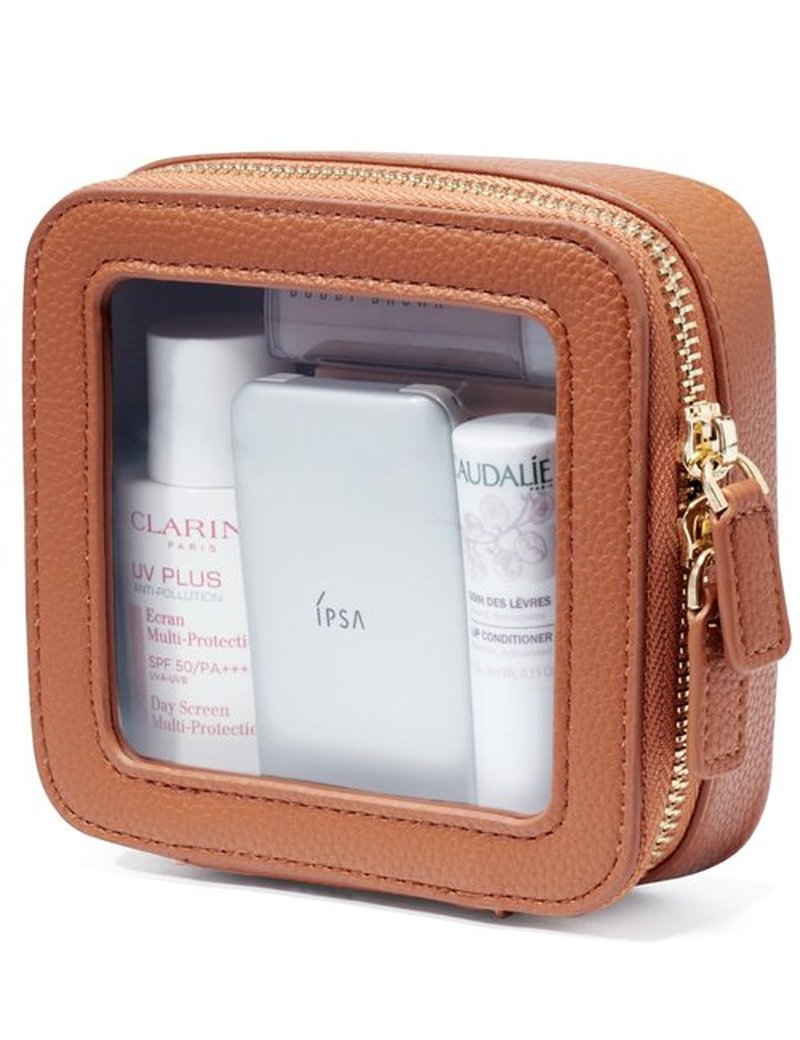 Popvibe Clear Makeup Bag Toiletry Case Travel Transparent Cosmetic Bag with Zipper, Portable Make Up Organizer Traveling Compact Car Bag for Essentials