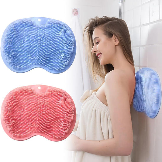 VOPHIA Shower Back & Foot Scrubber - Wall Mounted Silicone Bath Massage Brush | 2 Pack Pink & Blue