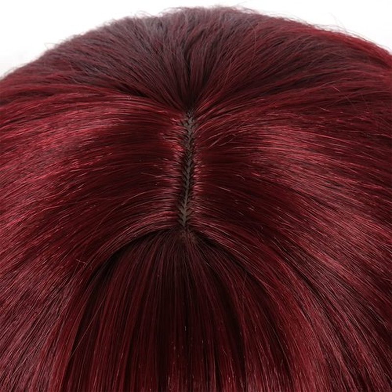 LYNLYSHAN Wine Red Color Wigs Curly Bob Wig with Bangs Short Wavy Wigs for Women Bob Style Synthetic Heat Resistant Bob Wigs