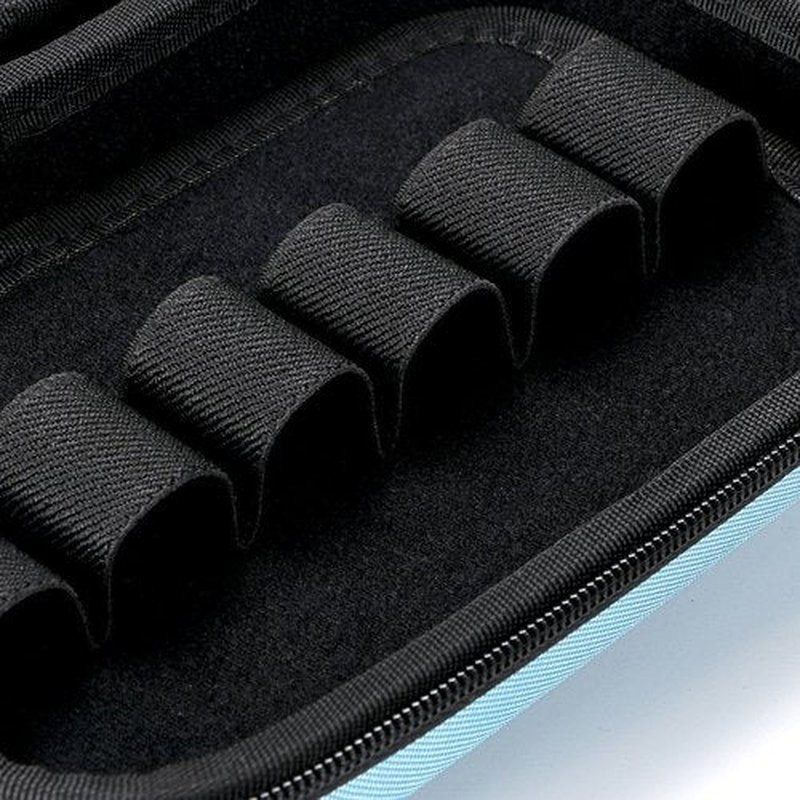 Hipiwe Hard Shell Essential Oil Carrying Case Holds 12 Bottles (Can hold 5ml, 10ml, &10ml Rollers) Travel Size Essential Oils Bag Organizer (Blue)
