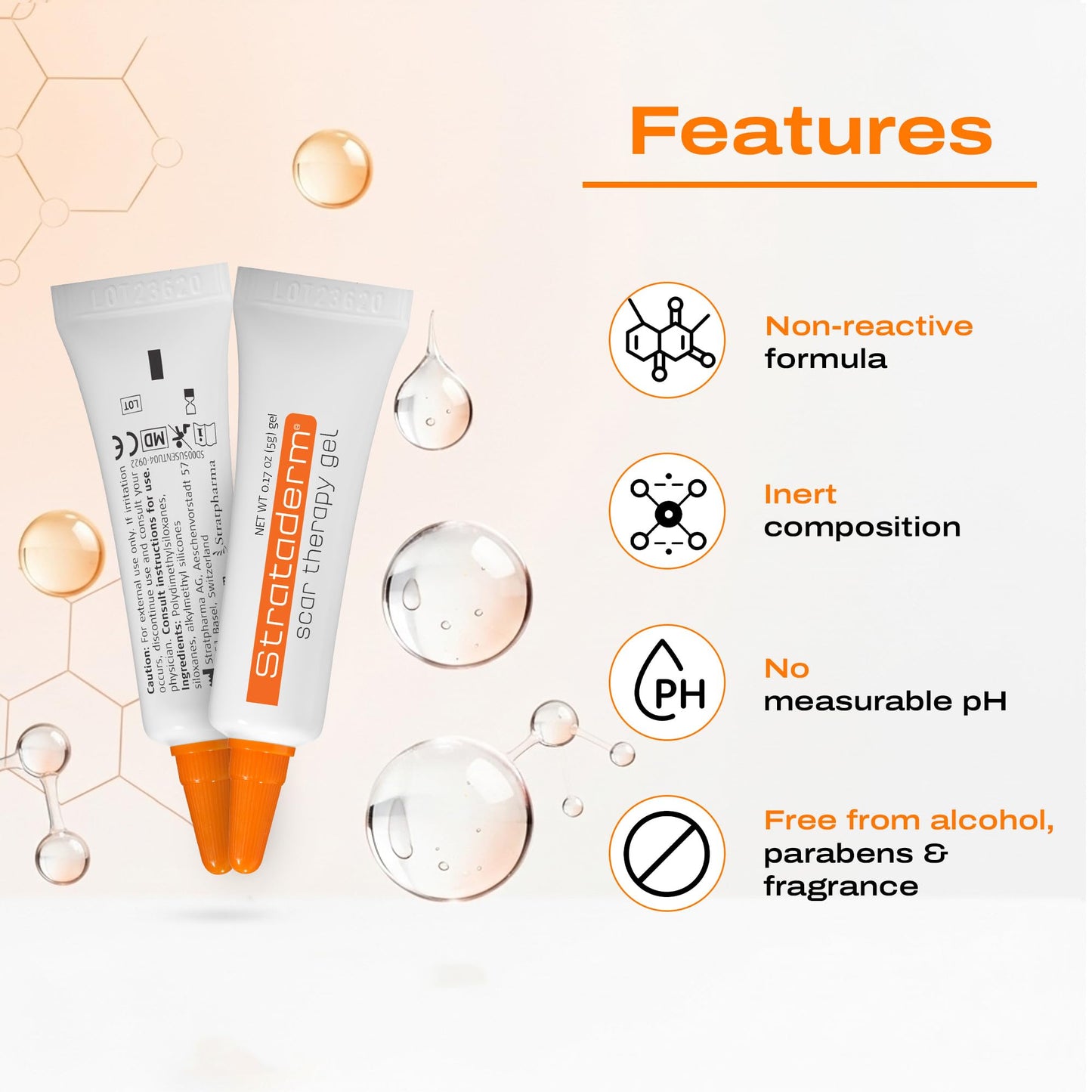 Strataderm Professional Scar Therapy Gel | Old and New Scars from General Surgery, Trauma, Wounds, Burns, Bites, Acne & Skin Disease | Reduces Redness, Discoloration, Discomfort & Itch | 5g (0.17oz)