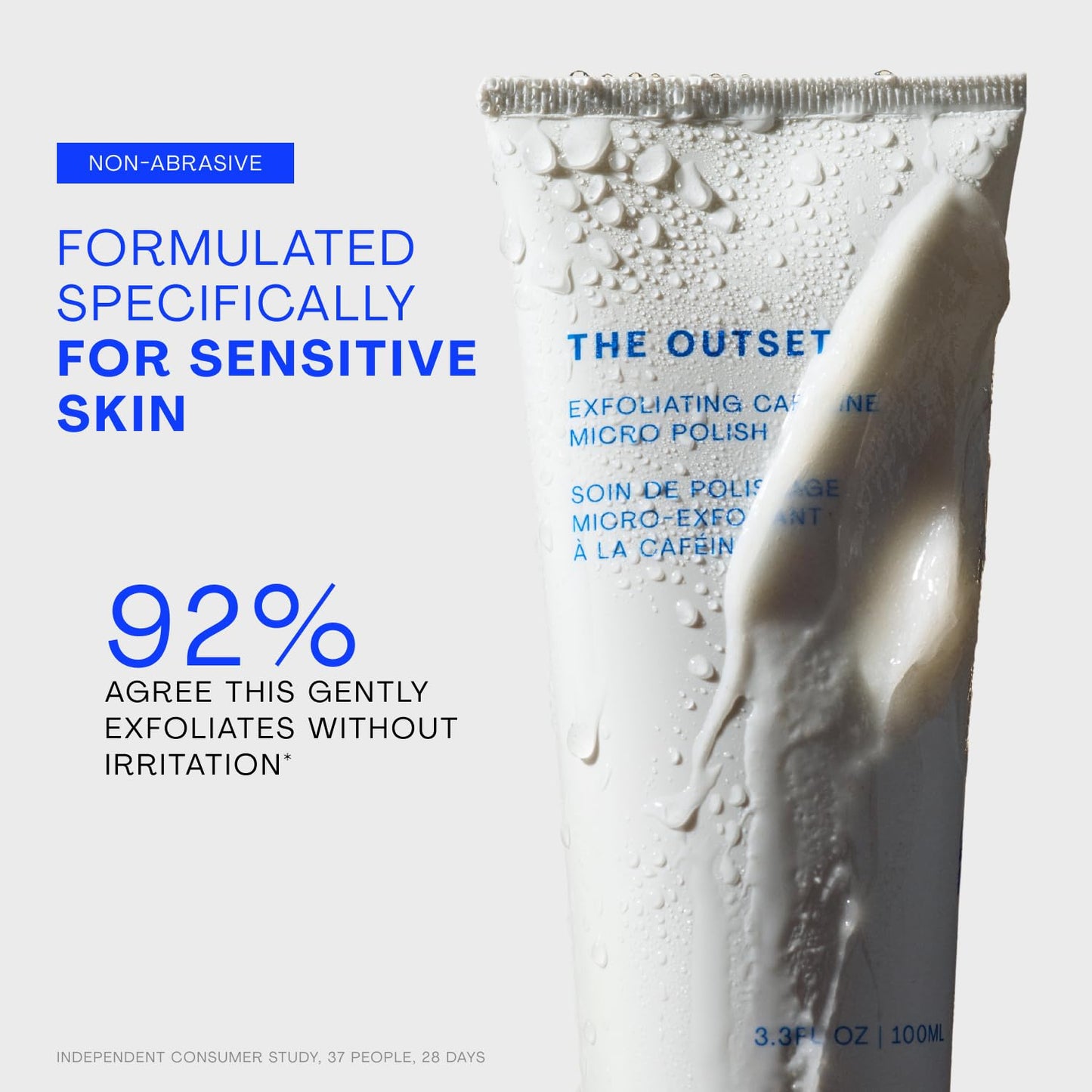 The Outset Exfoliating Caffeine Micro Polish, Brightening, Smoothing & Awakening Physical Face Scrub, Gentle, Fragrance-Free, Clean, Vegan & Gluten-Free Daily Skincare - 3.3 fl oz