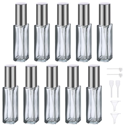 Segbeauty 10ML Perfume Bottles Empty, 10pcs Mini Refillable Perfume Atomizer, Portable Leak-proof Glass Spray Bottle for Perfume Travel Sample Dispenser Small Toiletries Pump Bottles Sprayer