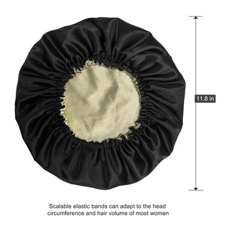 Satin Bonnet Silk Bonnet for Sleeping Double Layer 100% Real Satin Lined Hair Bonnet with Women Curly Hair