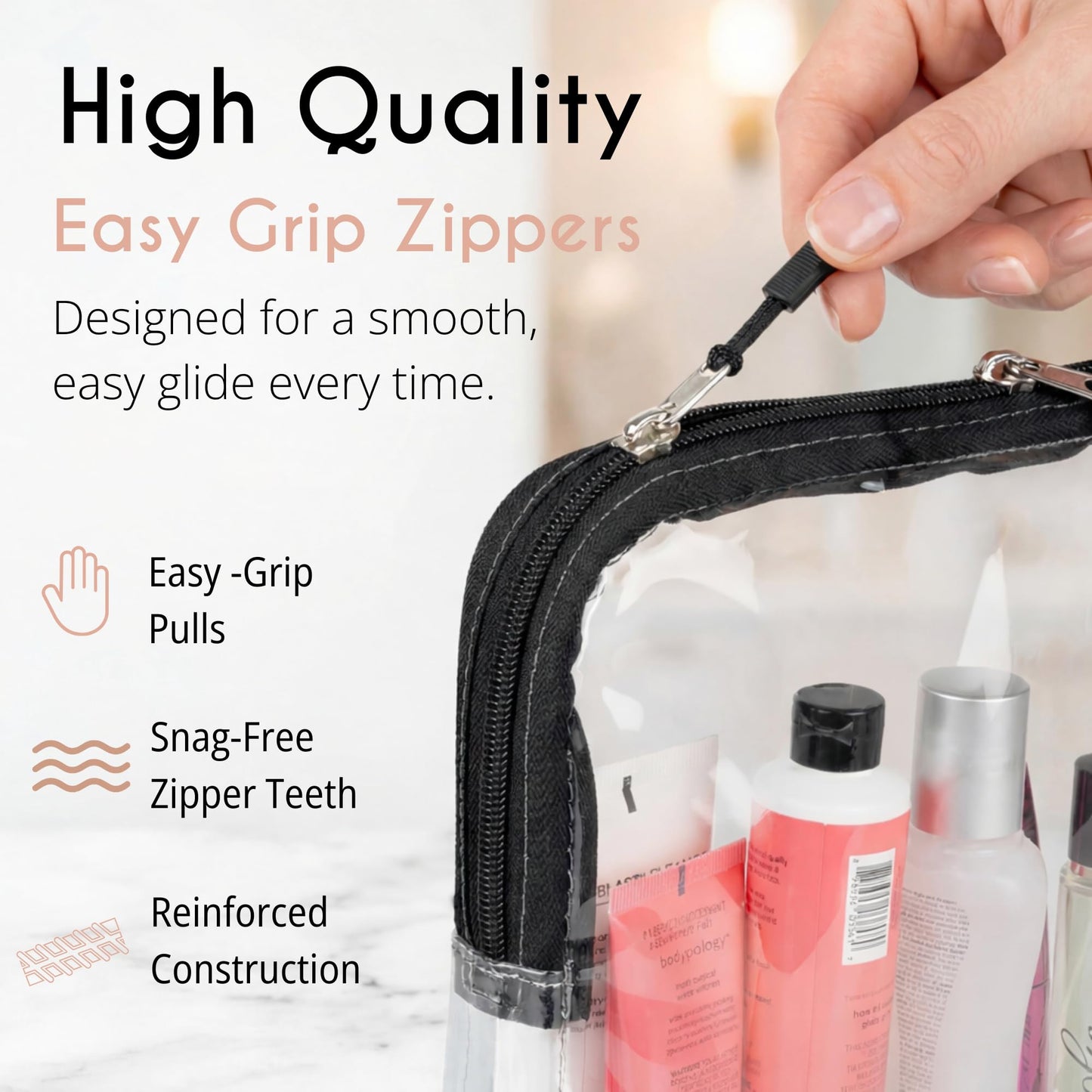 BORSALI TSA Approved Toiletry Bag, 5 Pack Colors