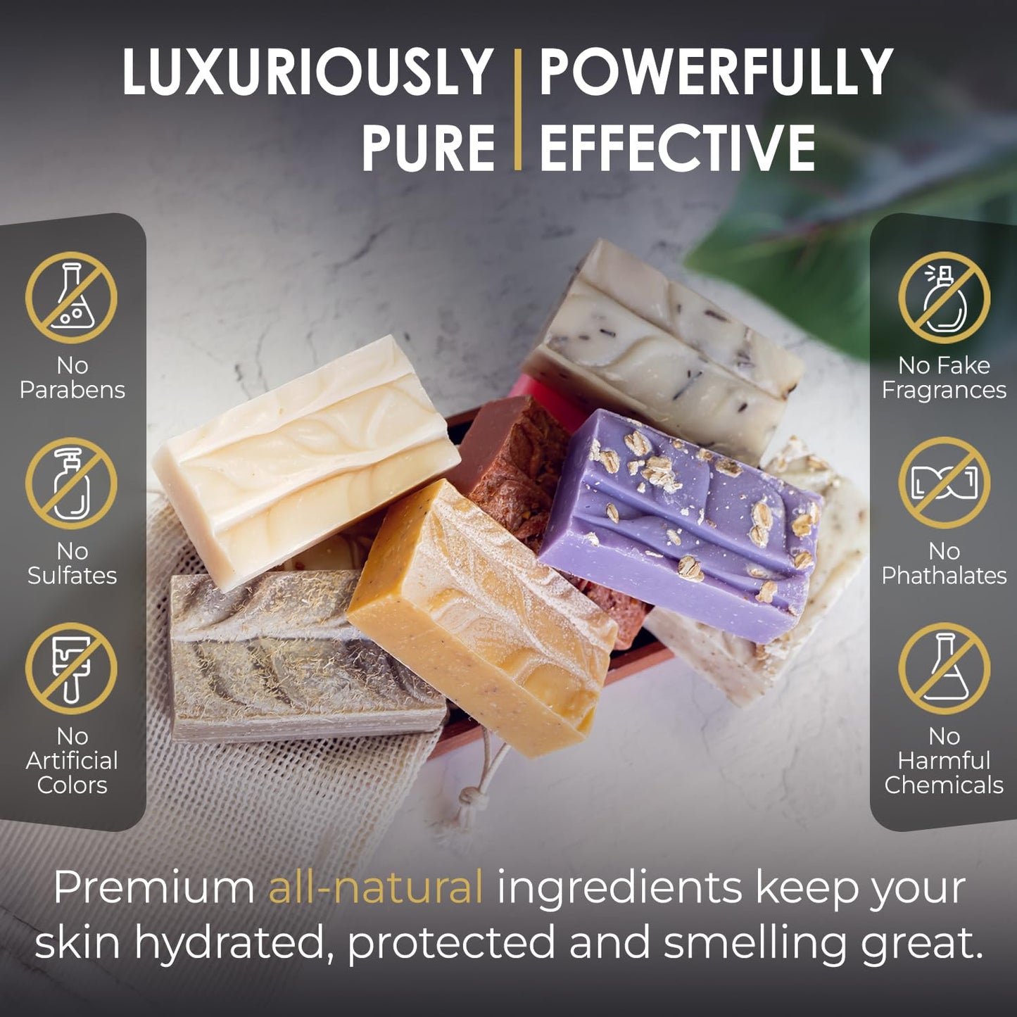 Blue Moon Elise Patchouli Sage All Natural Bar Soap, Scented with Premium Essential Oils, Handmade in the USA, Moisturizing and Therapeutic for Face/Body, For Men and Women & Sensitive Skin (3 Pack)