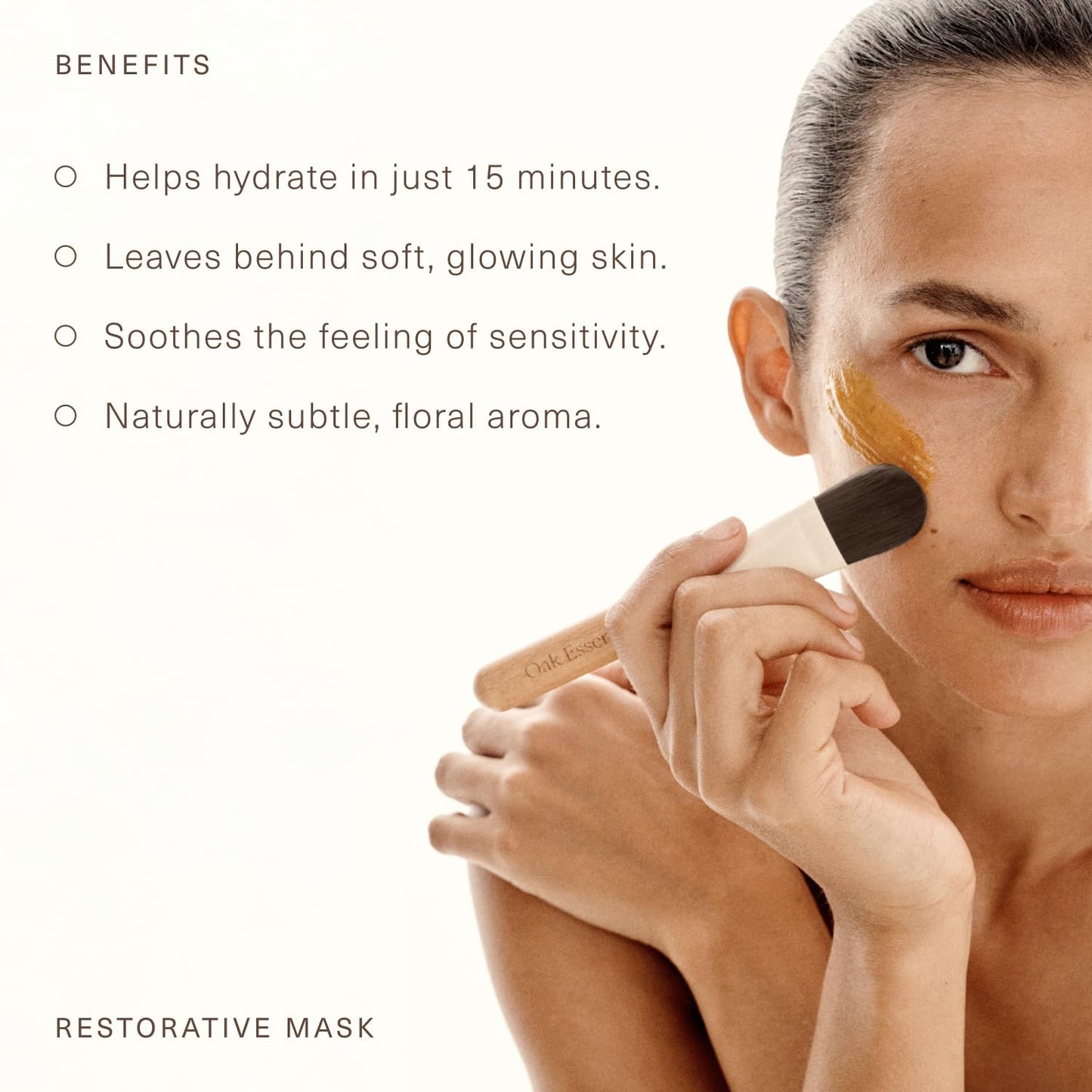 Oak Essentials Restorative Mask, Organic Honey Face Mask with Avocado Oil and Ylang Ylang Oil, Hydrating Skincare for Dry Skin, 1.9 Oz