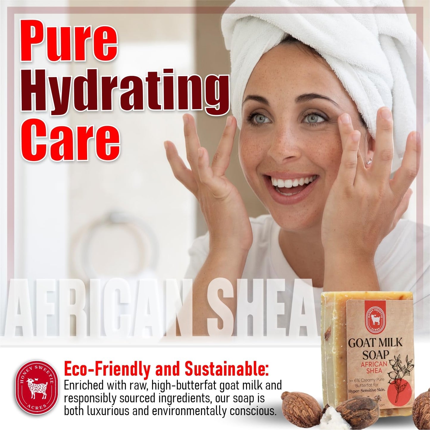 Honey Sweetie Acres African Shea Goat Milk Soap, 5 oz Bar