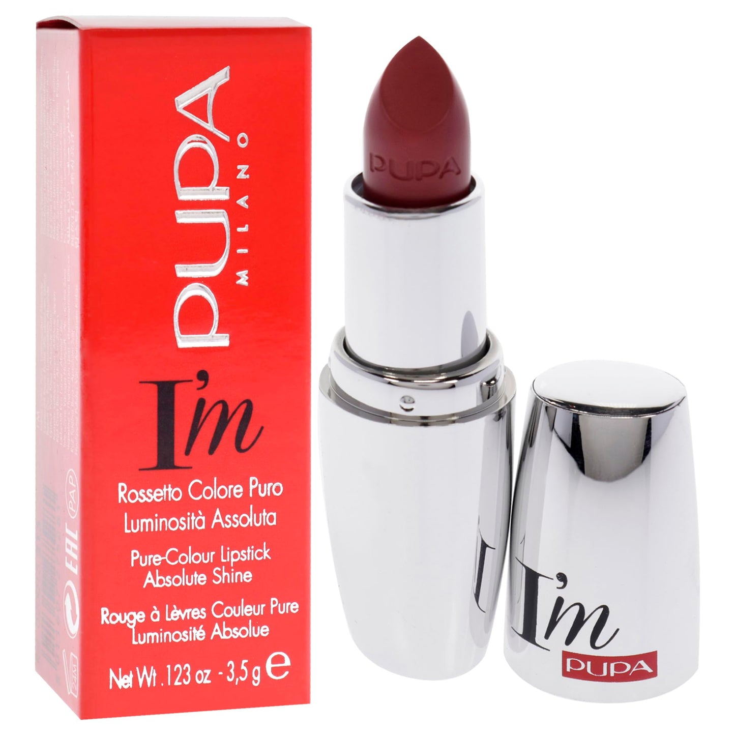 Pupa I Am Pure-Colour Lipstick - 215 Vintage Apricot Milano for Women - 0.123 oz Lipstick