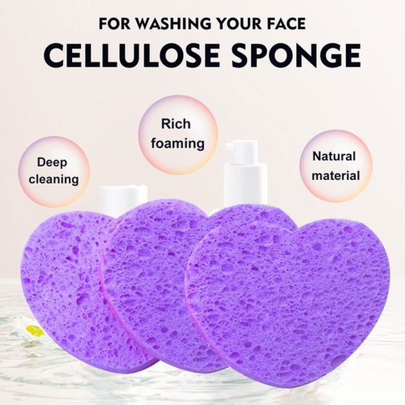 50-Count Facial Sponges Compressed, 100% Natural Cellulose Face Sponge Professional Cosmetic Spa Sponges for Face Cleansing, Exfoliating Mask, Makeup Removal for Travel and Home, Purple