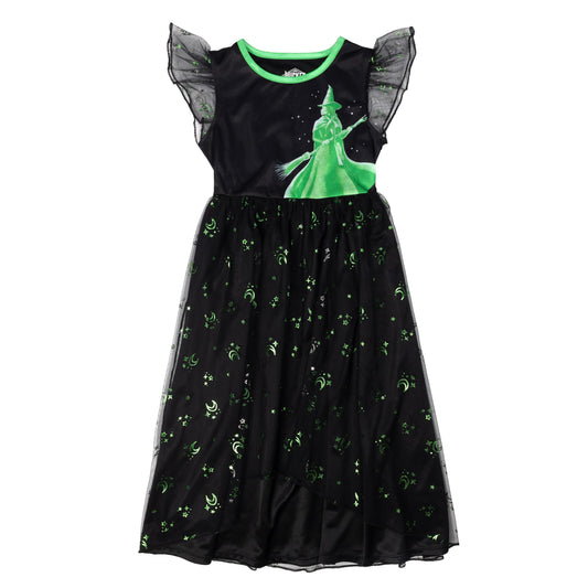 Wicked Girls' Fantasy Gown Nightgown, ELPHABA SILHOUETTE, 4T