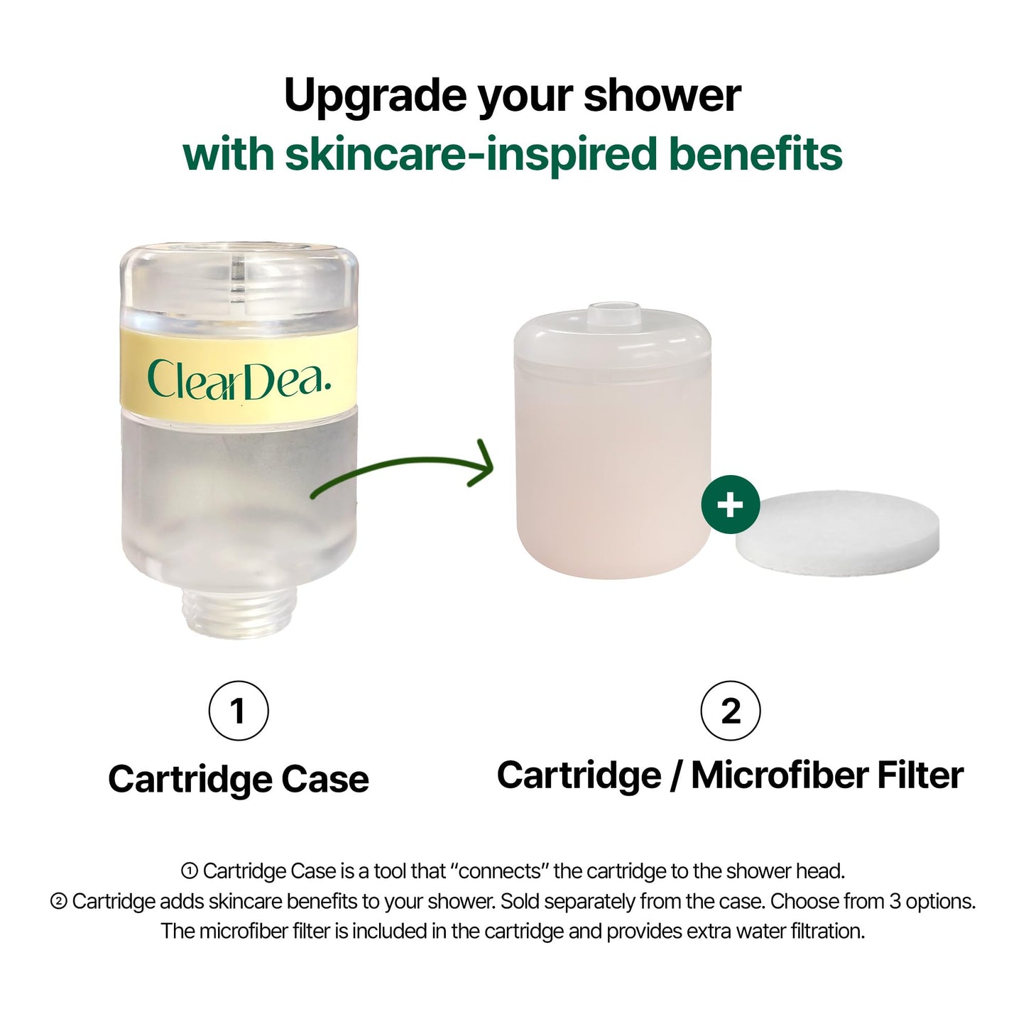 ClearDea Glow On and On Shower Cartridge Case (Cartridge Not Included) – Leak-Free Connector Attachment for Glow On and On Cartridges – Easy Installation