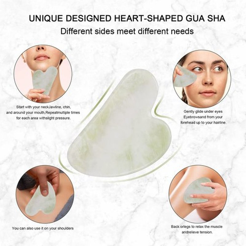 Jade Roller for Face, Facial Roller Massager Skin Care Tool, Gua Sha Facial Tools for Face, Neck, Eyes, Reduce Puffiness of The Skin