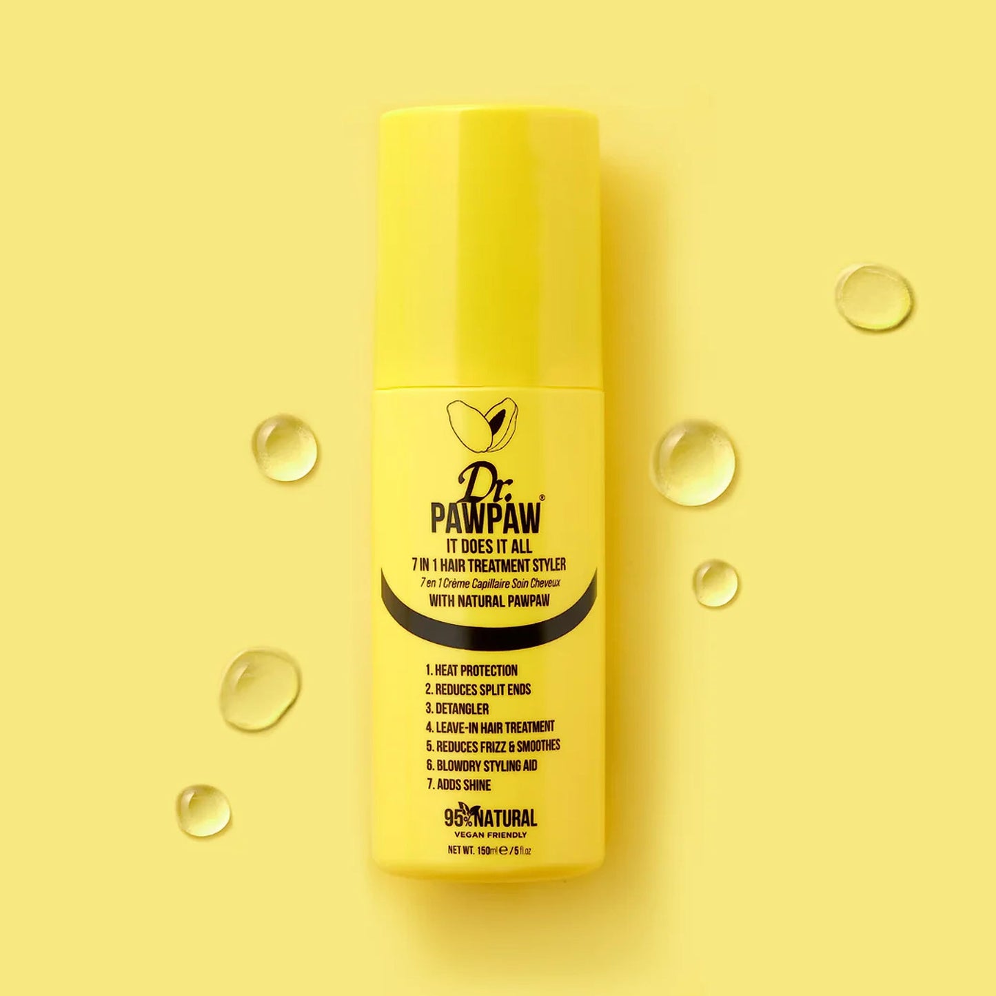 Dr.PAWPAW It Does It All: 7 in 1 Hair Treatment Styler with Papaya, Aloe Vera, Coconut Oil, Vegan & Natural (6 x 150 ml)