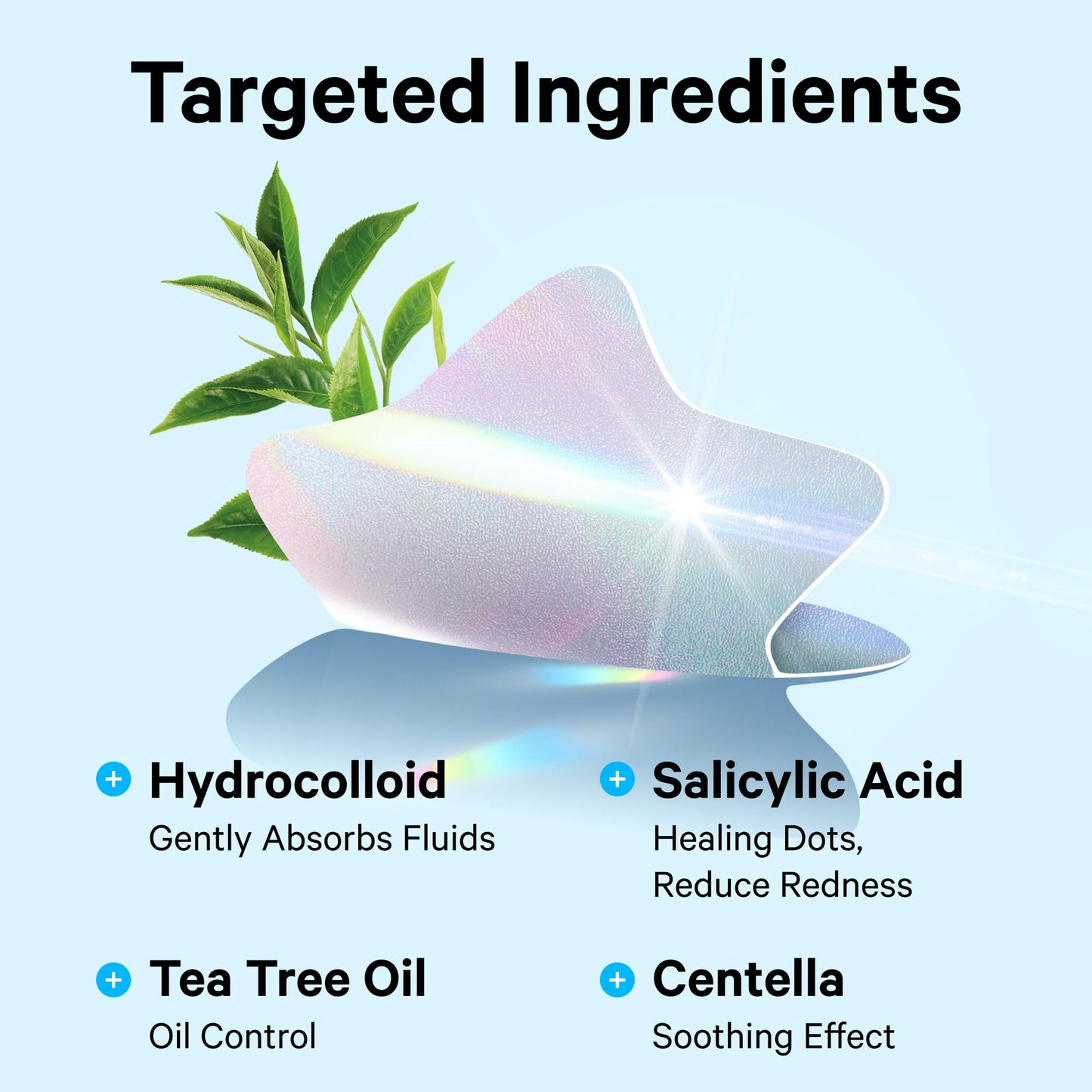 Sosky Hologram Pimple Patches for Face, Hydrocolloid Acne Patches with Salicylic Acid, Cute Star Zit Stickers,Colorful Blemish Covers,48 Count Blue Cloud Butterfly