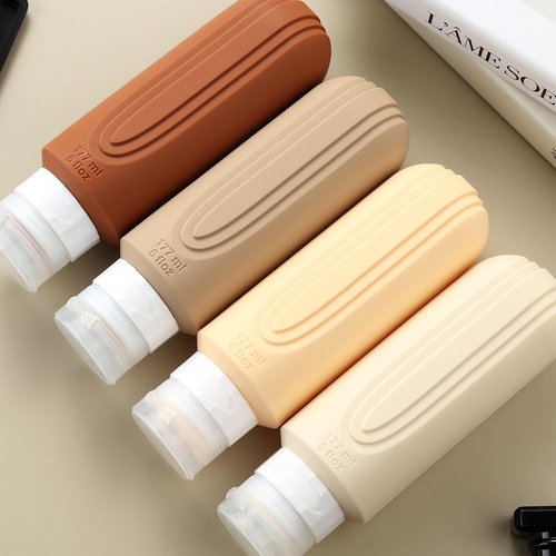 Mrsdry Travel Bottles for Toiletries, Large 6oz Oversize Containers, BPA Free Leak Proof Tubs Refillable Liquid Travel Accessories with Toiletry Bag for Cometic Shampoo and Lotion Soap (4 Pack)