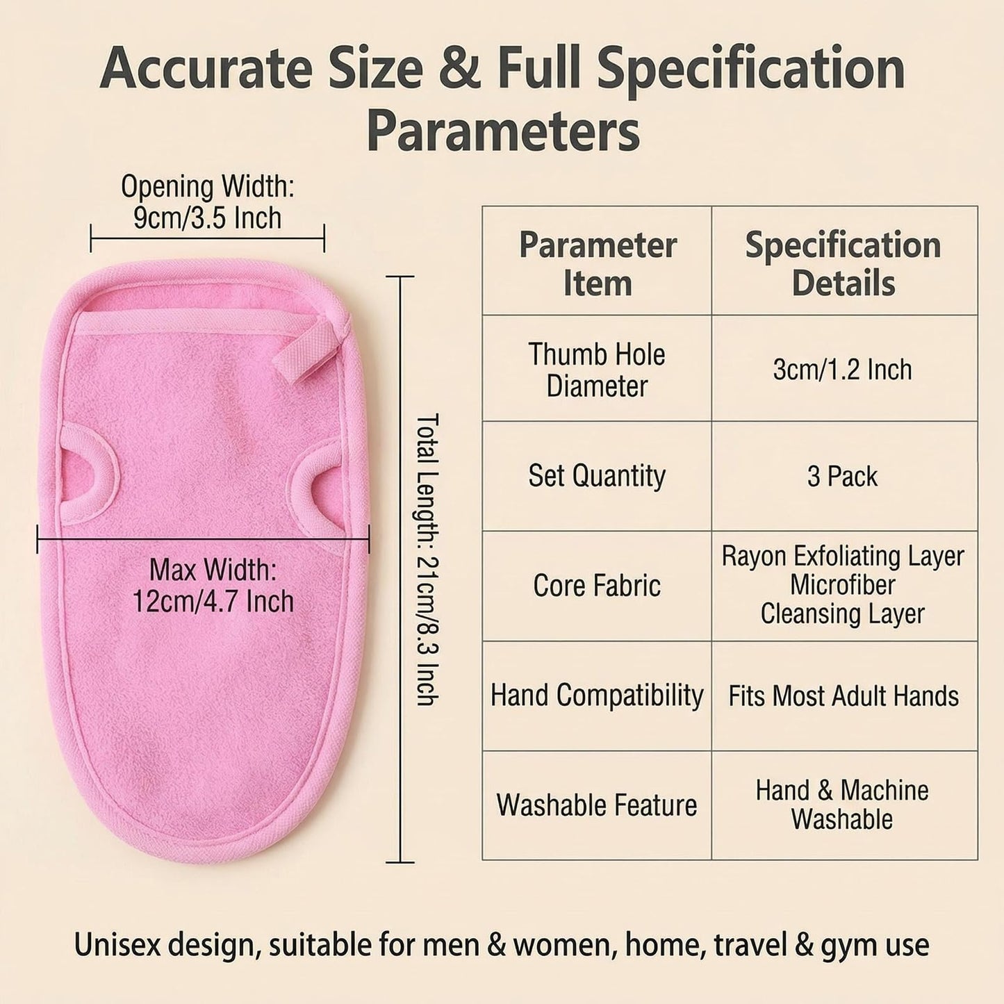 3PCS Bathing Mittens Shower Soft Skin Care Face Body Wash Massage Spa Mitt for Adult and Kids(Color Random)