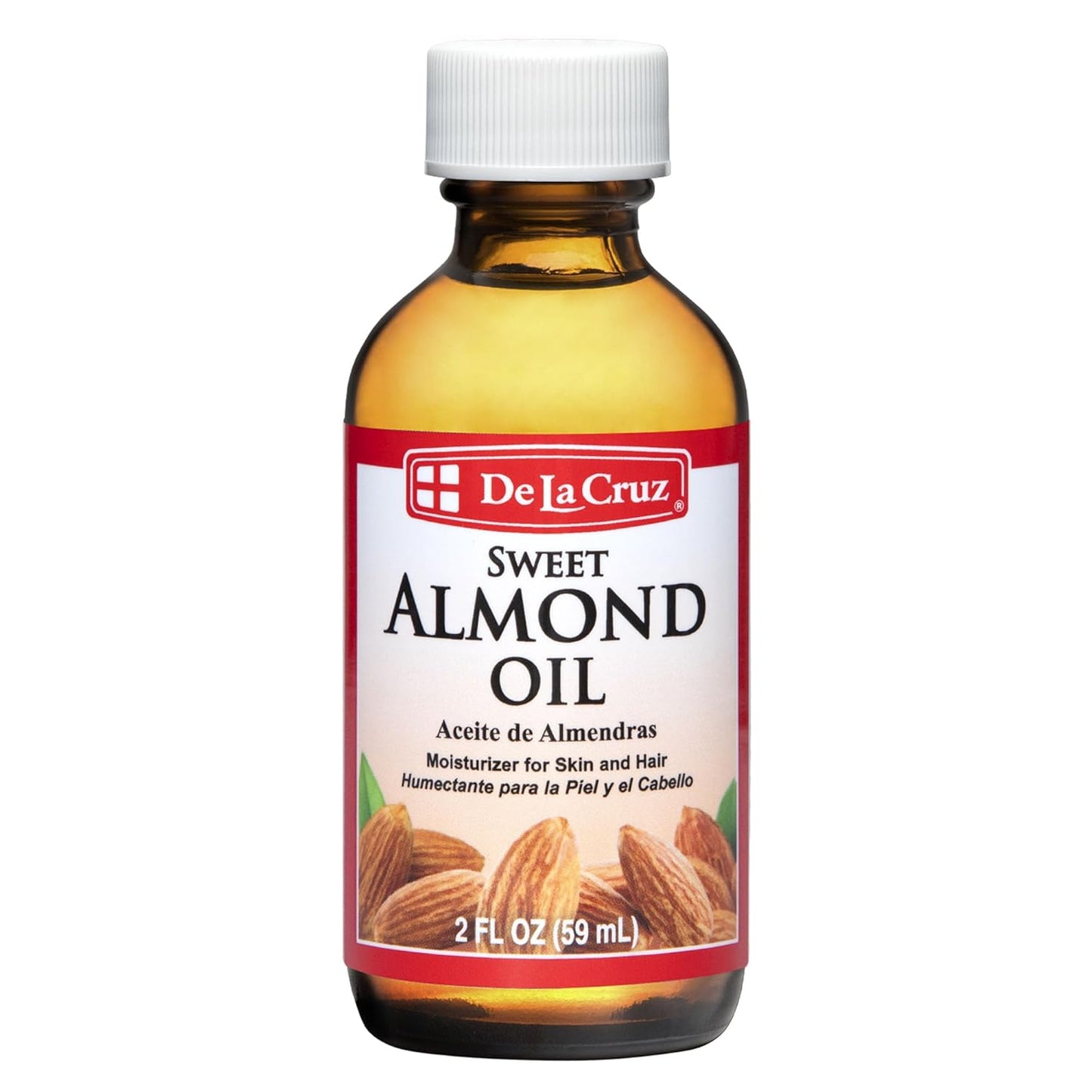 De La Cruz Sweet Almond Oil 2 FL OZ - Expeller Pressed for Skin & Hair - 6 Pack