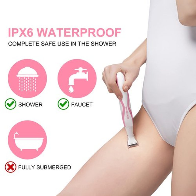 Pinkpapaya Electric Bikini Trimmer for Women,4 in 1 Electric Shaver for Women, Pubic Hair Trimmer and Facial Hair Remover Removal,Face Razors & Nose Hair Trimmer,Women's Grooming Kit,Peach/qby7
