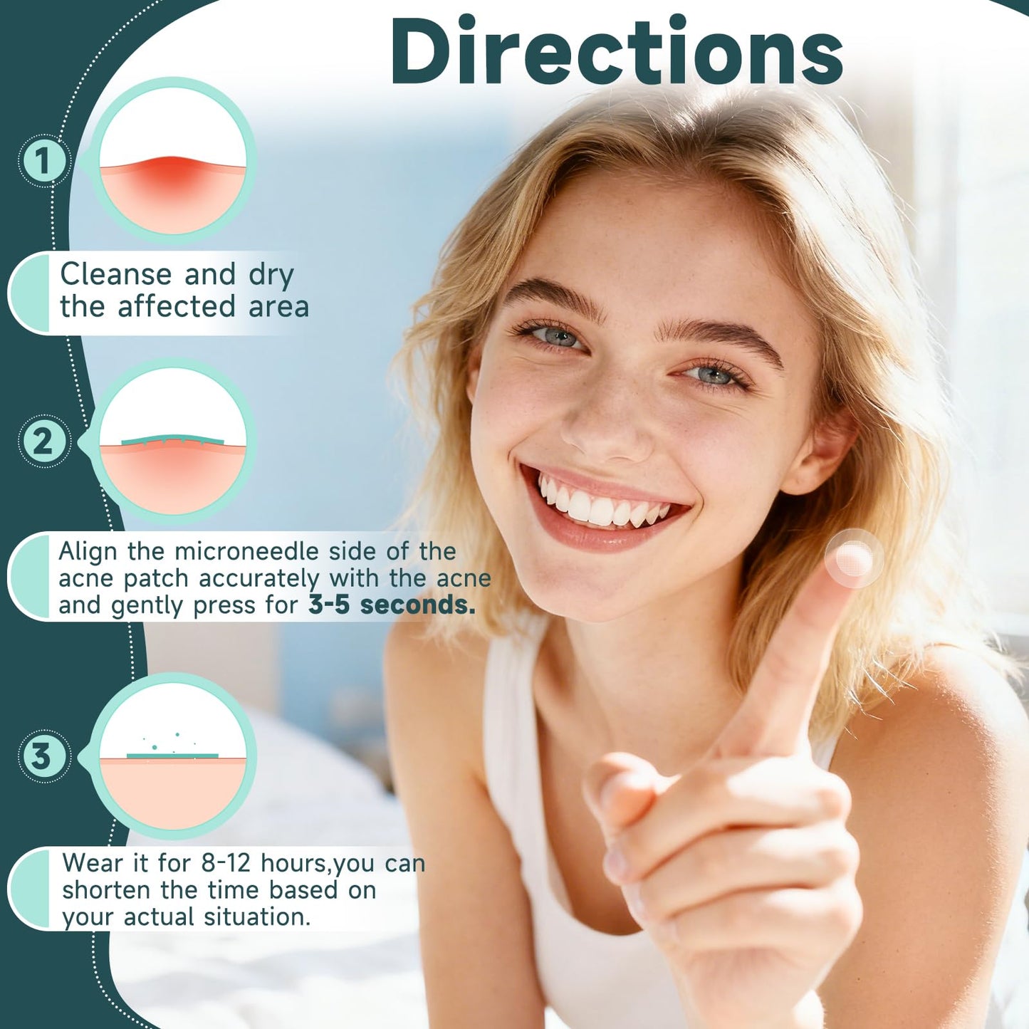 Microdart Pimple Patches for Face 9 Count,Hydrocolloid Acne Patches,for Early Stage Zits ,Spot Patch with 395 Microdart