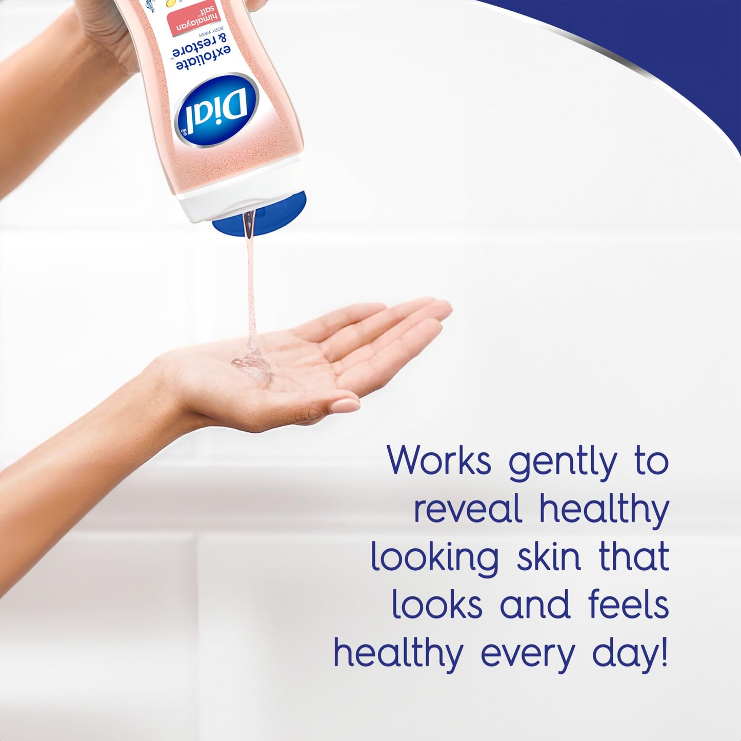 Dial Body Wash, Exfoliate & Restore Himalayan Salt, 16 Fl Oz, Hydraclean Complex & Vitamin E, Gentle, Leaves Skin Feeling Nourished, Dermatologist-Tested, No Parabens & Sulfates,(Pack of 8)