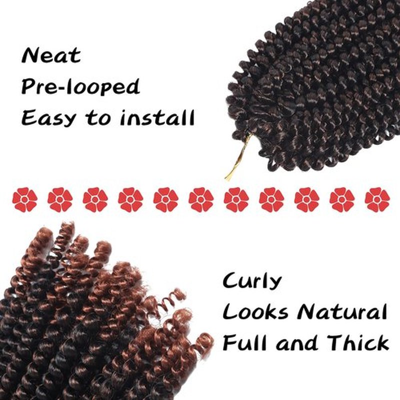Bileaf 5 Packs Spring Twist Hair 8 Inch Fluffy Spring Twist Crochet Braiding Bomb Twist Ombre Colors Hair Extensions for Butterfly Locs T1B 350