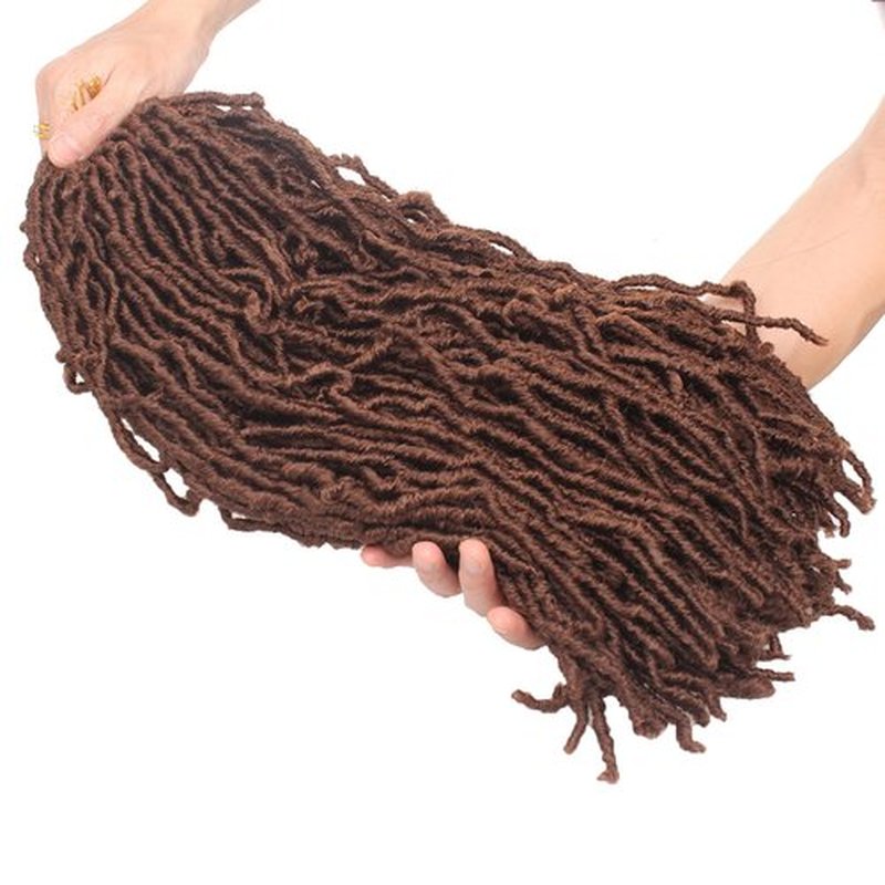 18 Inch 2 Packs New Faux Locs Crochet Hair Pre-looped Soft Locs Crochet Braids Hair for Butterfly Locs, Curly Wavy Goddess Locs Dreadlocs Synthetic Hair Extend Braiding Hair For Women (18Inch, 30#)