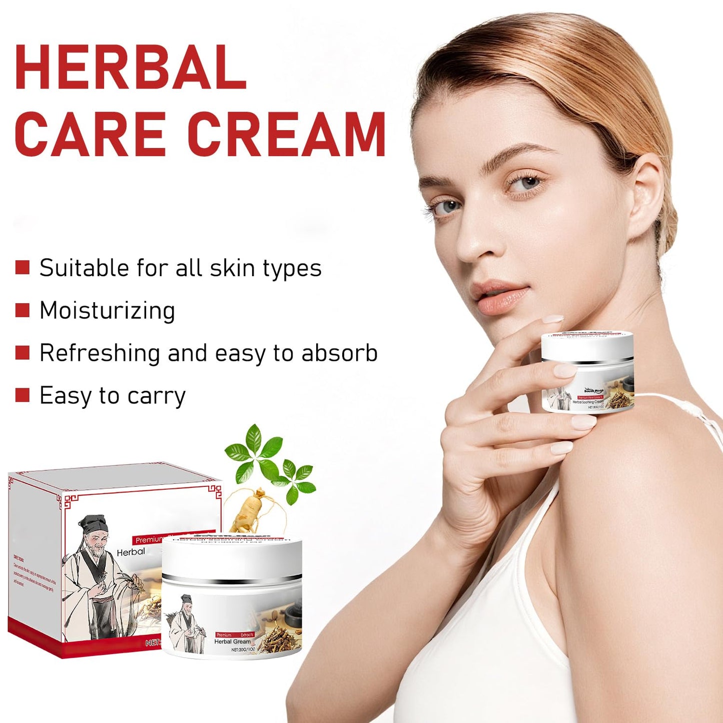 Eaton Kang 2 Pcs Herbal Body Care Cream,Natural Herbal Soothing Cream Relieves Dry and Tight Skin, Rich in Menthol, Calendula & Dendrobium for All Skin Types