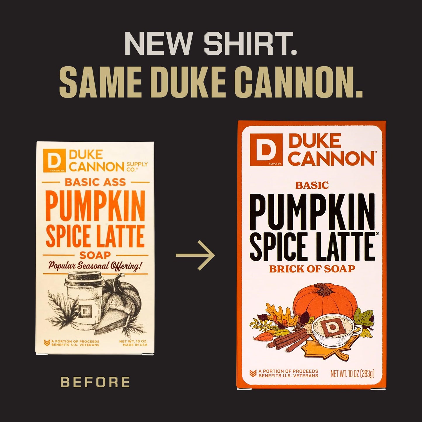 Duke Cannon Supply Co. Pumpkin Spice Latte Bar Soap 3-Pack – Limited Edition 10 oz Big Brick, Masculine Fall Scent, Exfoliating Body Soap for Men