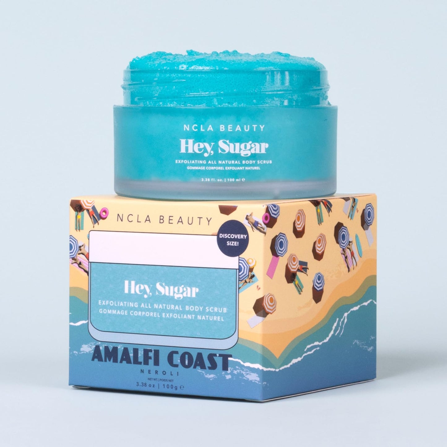 NCLA Beauty Hey Sugar All Natural Body Scrub - Moisturizing, Exfoliating Sugar Scrub - Notes of Neroli - Amalfi Coast - 3.4 oz