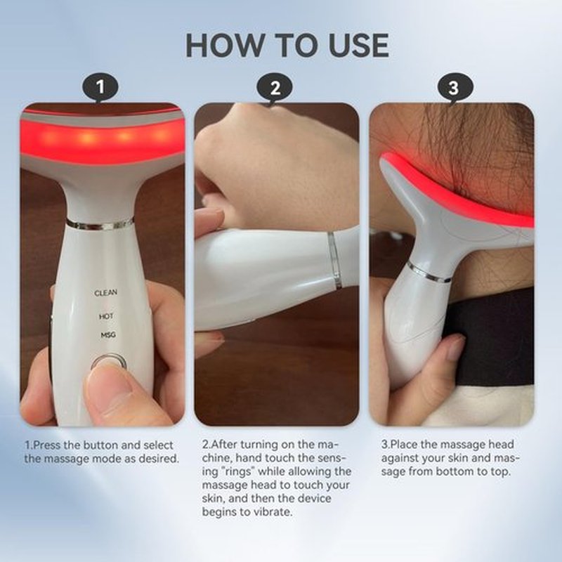 Neck Face Massager, 3-in-1 Portable Facial Massager, Face Sculpting Tool, at-Home Face Device for Skin Care(White)