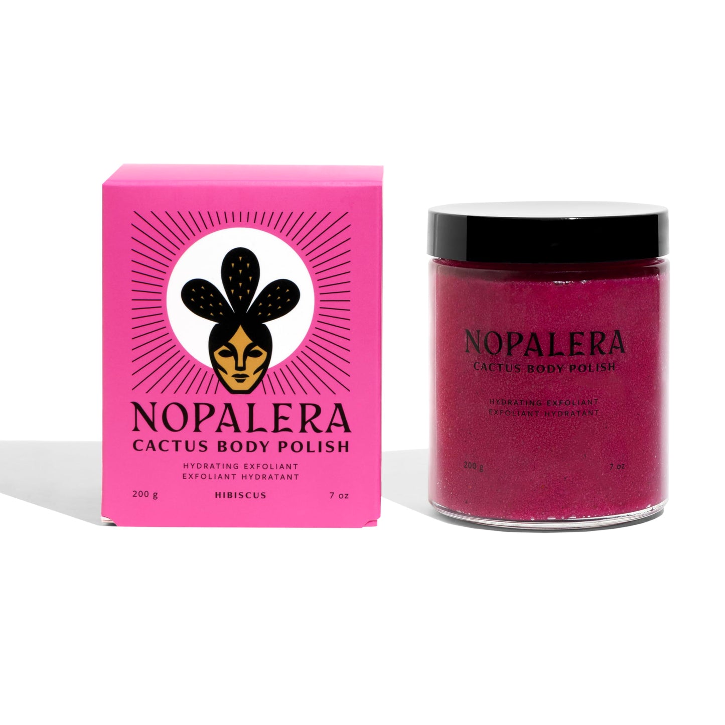 Nopalera Hibiscus Cactus Flower Exfoliant - Exfoliating Face & Body Scrub, 3-in-1 Cleanser, Exfoliator, & Moisturizer, Vegan, Cruelty-Free, Natural Floral Scent, Dye Free, 6 oz.