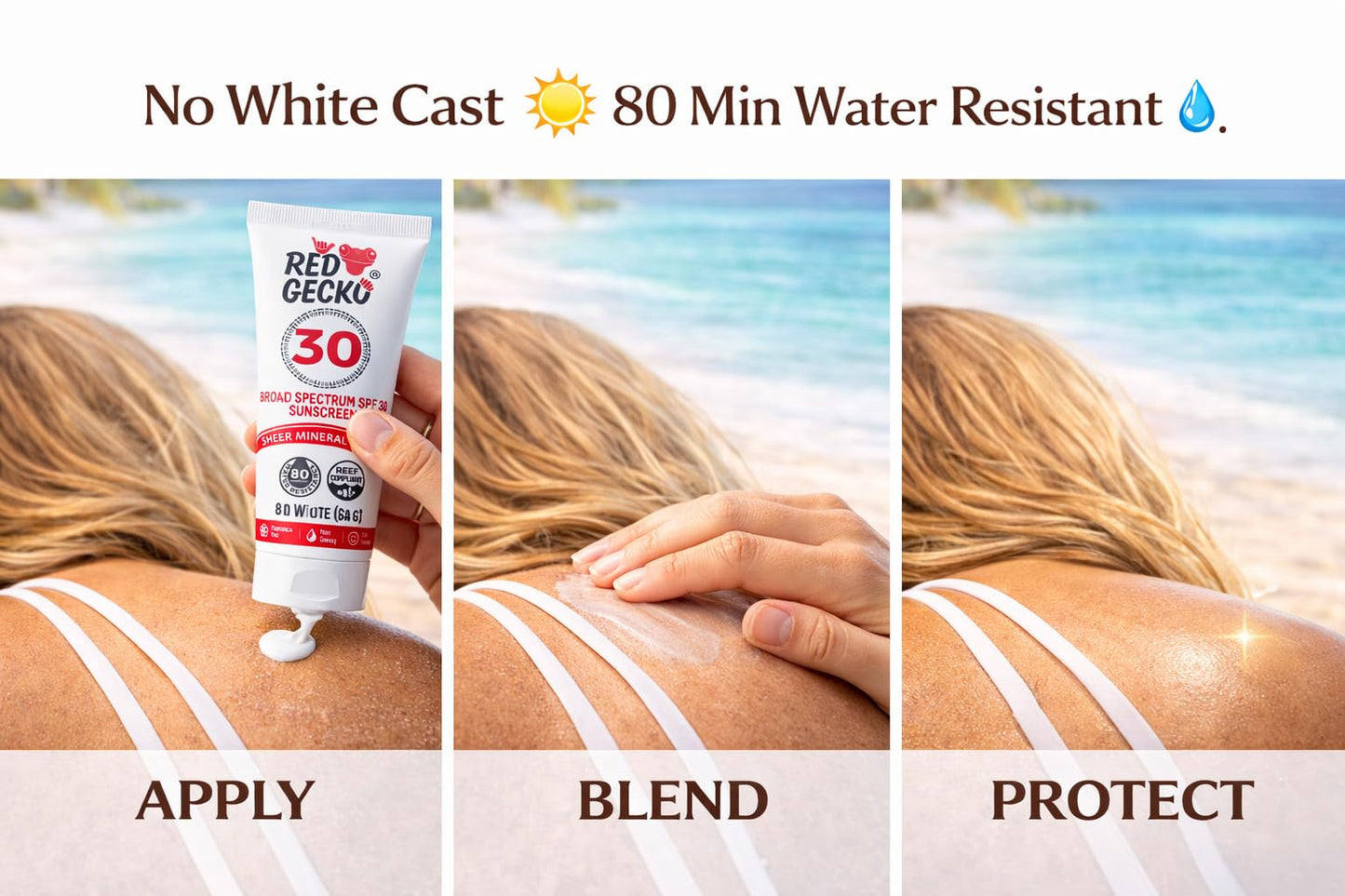 Red Gecko Mineral Sunscreen with Zinc Oxide Broad Specturm Reef Safe SPF 30