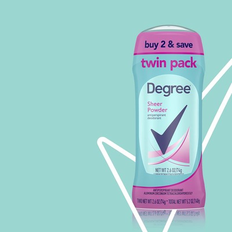 Degree Dry Protection Antiperspirant, Sheer Powder 2.6 oz, Twin Pack (Pack of 6)