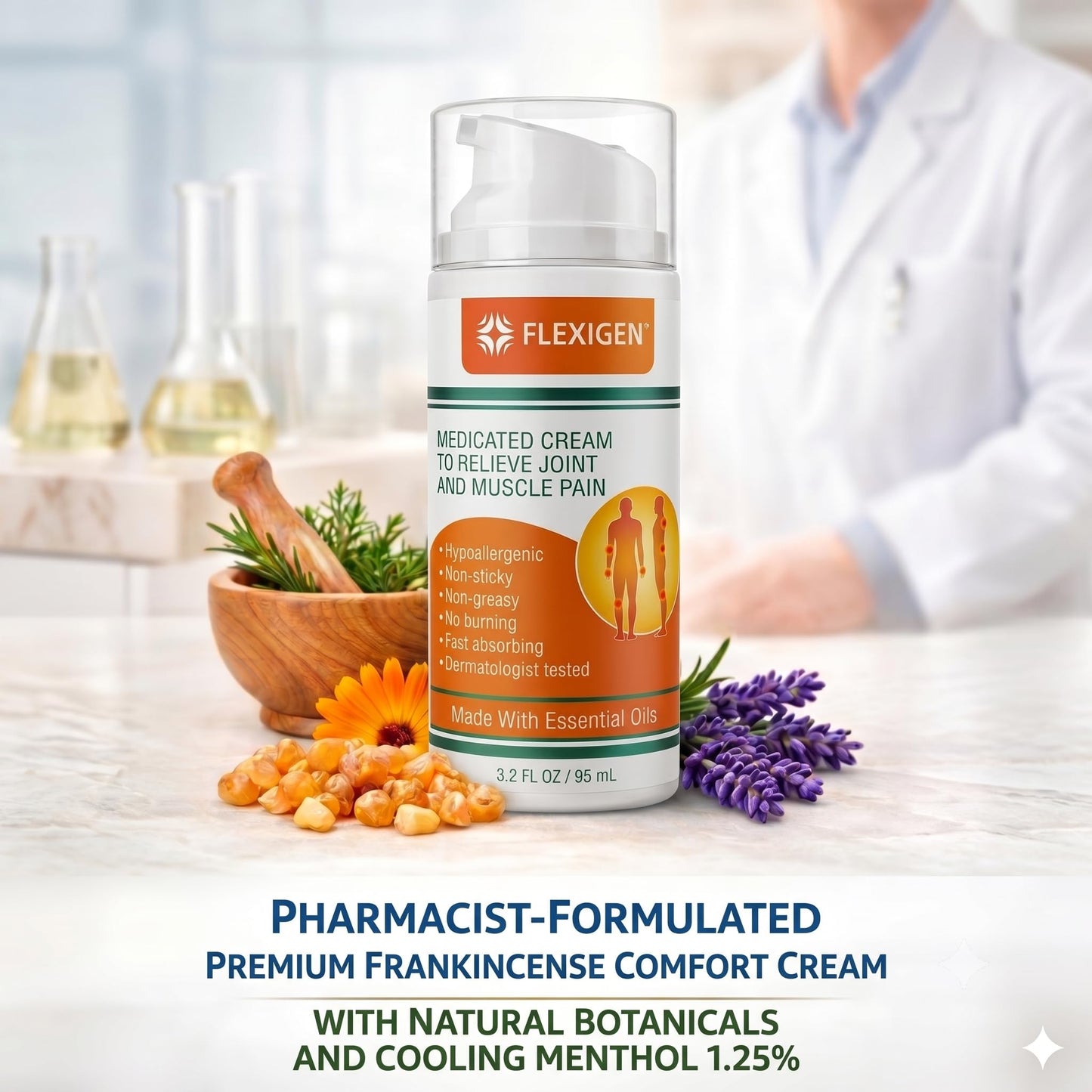 FLEXIGEN Frankincense Topical Analgesic Comfort Cream, 3.2 oz