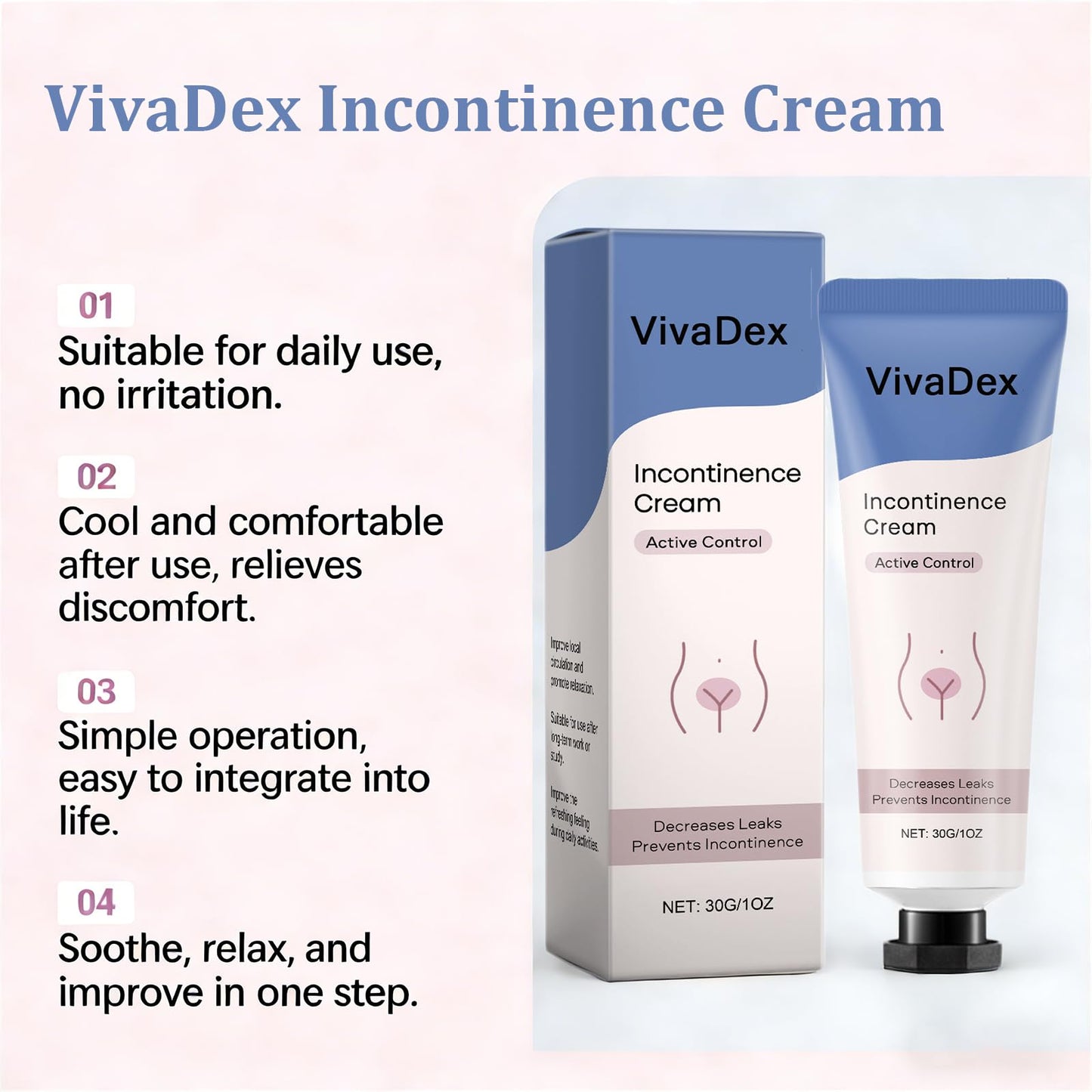1PCSVivaDex Incontinence Cream for Women,VivaDex Cream With Natural Formula,Relieves Discomfort (1PCSA)
