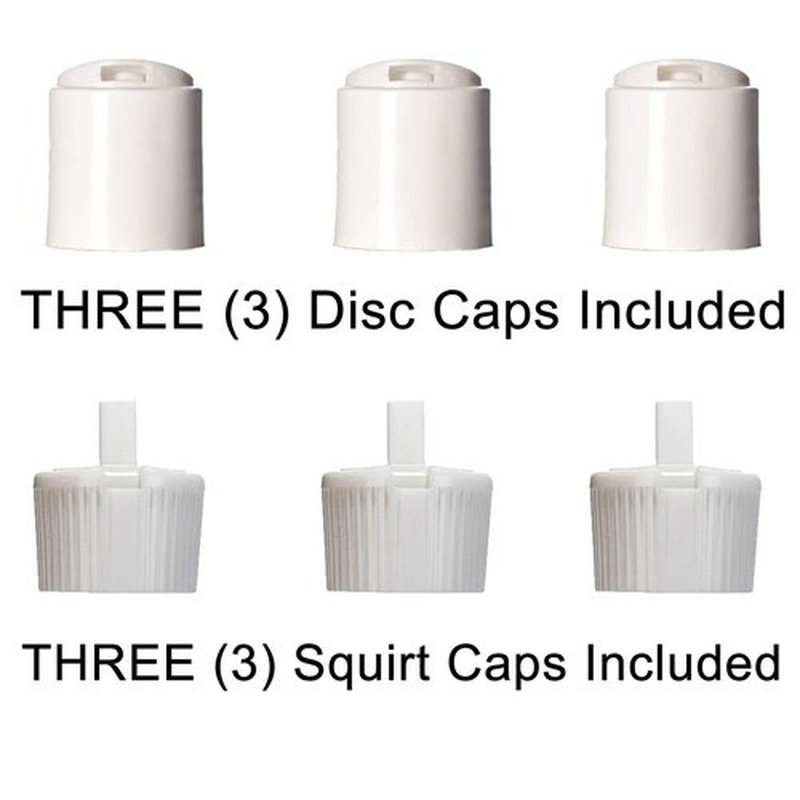 Aromine 16oz Natural Color HDPE Squeeze Bottles with Disc Cap and Squirt Cap (3 Pack) (16oz)