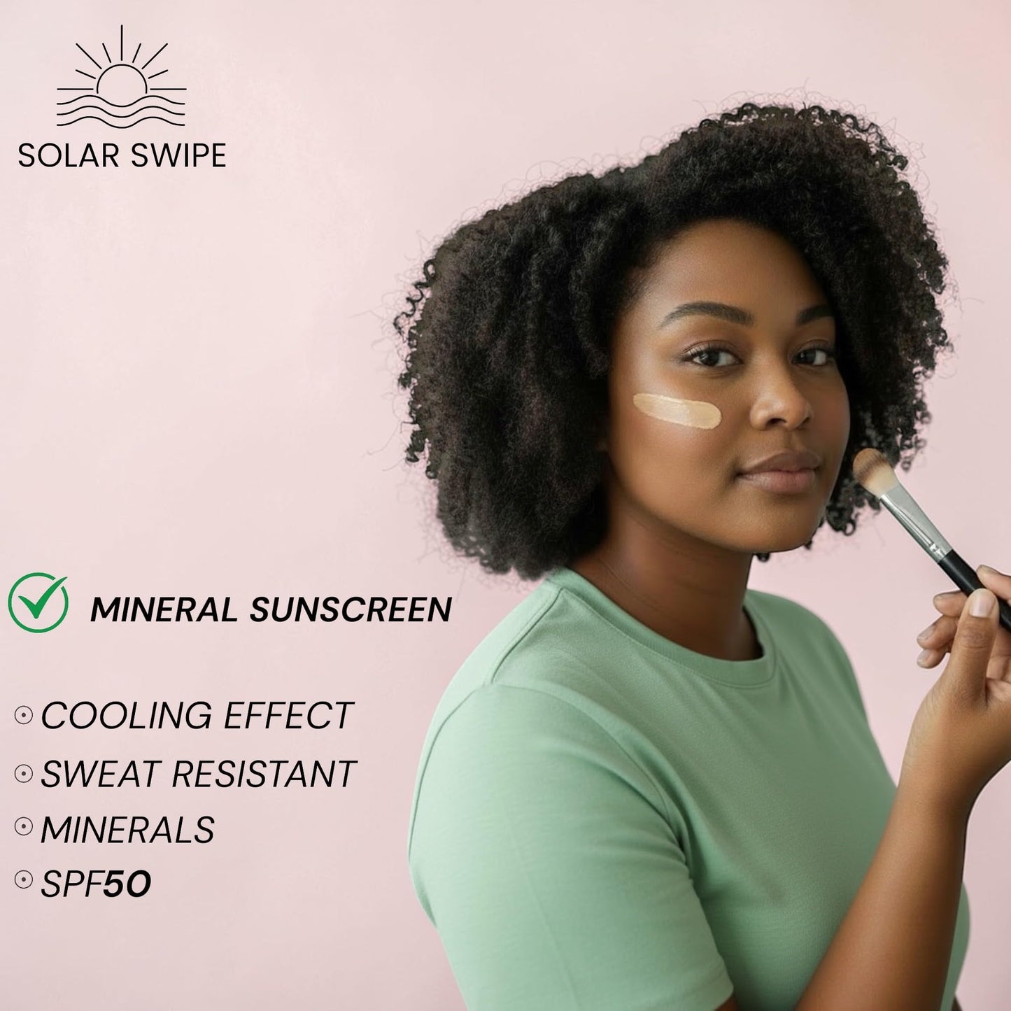 Solar Swipe Hydrating Mineral Sunscreen SPF 50, Zinc Oxide & Titanium Dioxide, with Ceramides & H. acid, Aloe Vera & Menthol Cooling, Face & Body, Oxybenzone-Free, All Skin Types1.76 oz